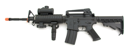 AEG Electric M16 Assault Rifle FPS-200, Scope, Tactical Light, Laser Airsoft Gun