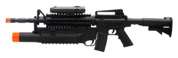 Mini Rambo M16 Spring Rifle, M203 Spring Grenade Launcher, FPS-200 Fore Grip, Flashlight Airsoft Gun